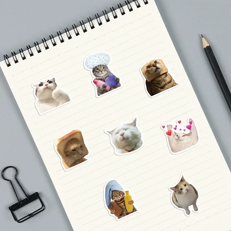 10/30/50PCS  Cat Mood PVC Graffiti Sticker