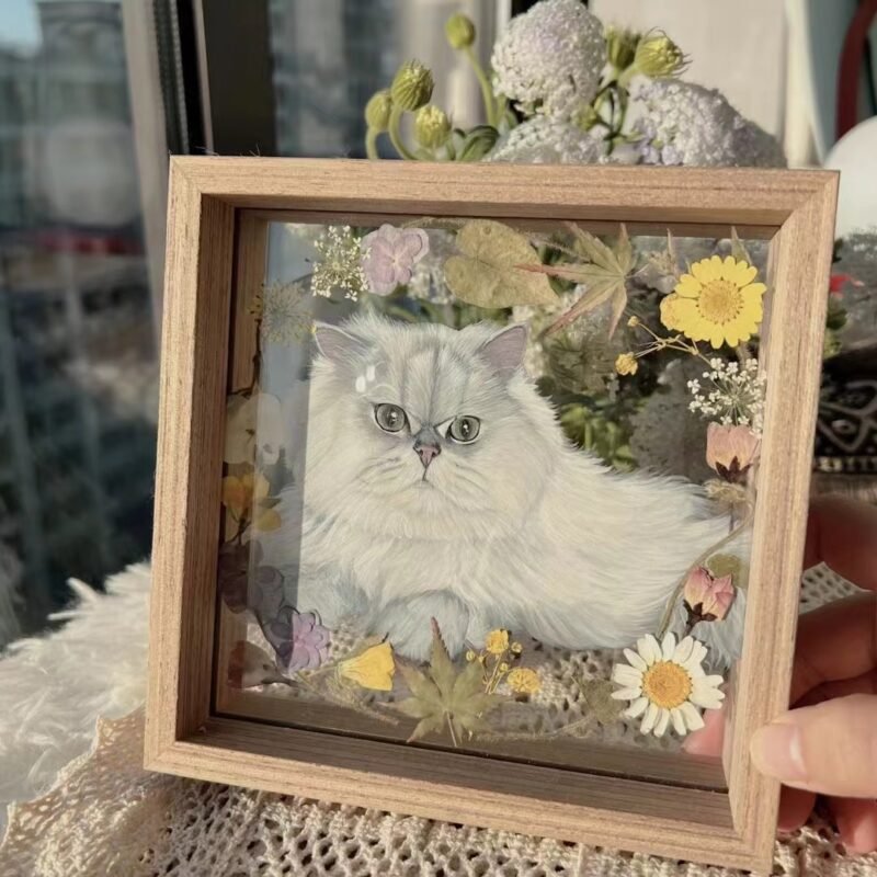 100% Handmade Pet Glass Painting Portrait - Image 6