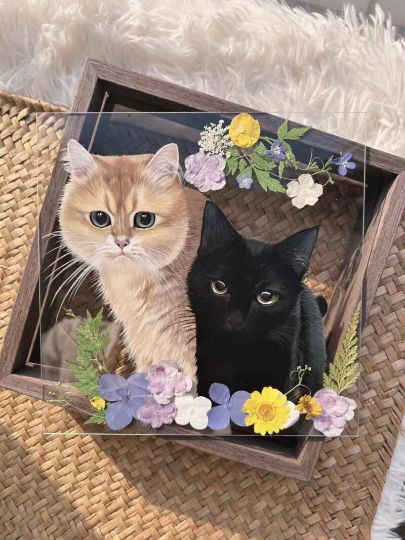 100% Handmade Pet Glass Painting Portrait - Image 5