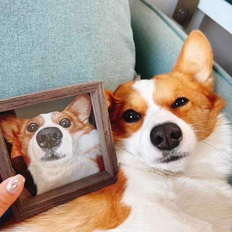 100% Handmade Pet Glass Painting Portrait - Image 2