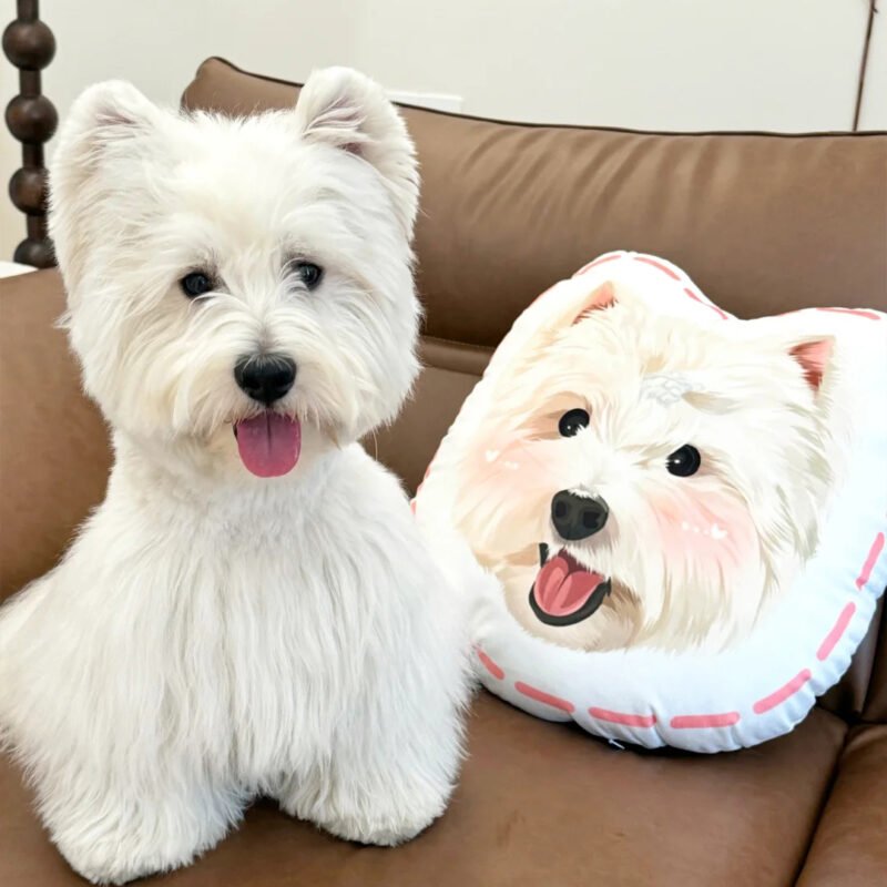3D Pillow with Custom Pet Portrait Unique Decor