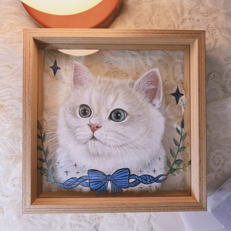 100% Handmade Pet Glass Painting Portrait
