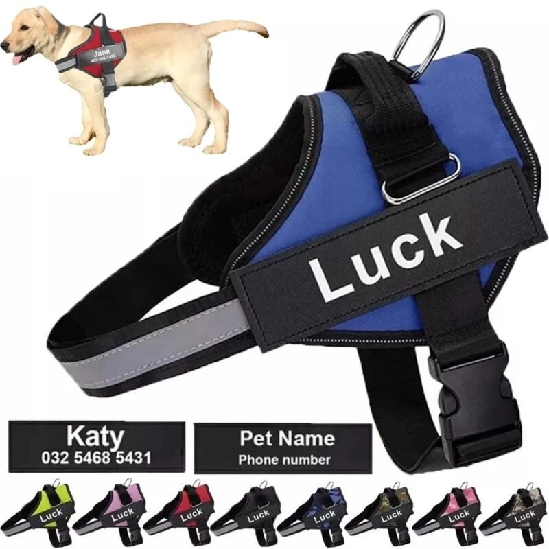 Customized reflective breathable adjustable pet harness
